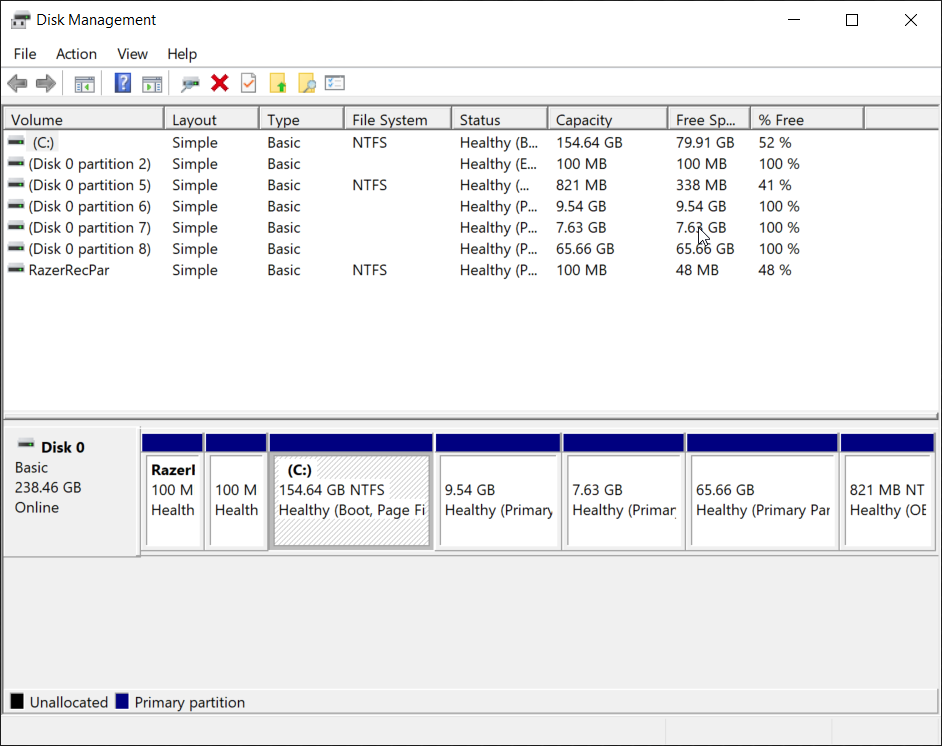 Disk Management Window